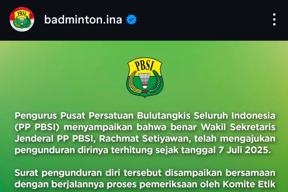 Wasekjen PBSI Rachmat Setiyawan Mundur, Ada Dugaan Pelanggaran Etika